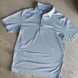 Men's Black Patterned Golf Polo Shirt